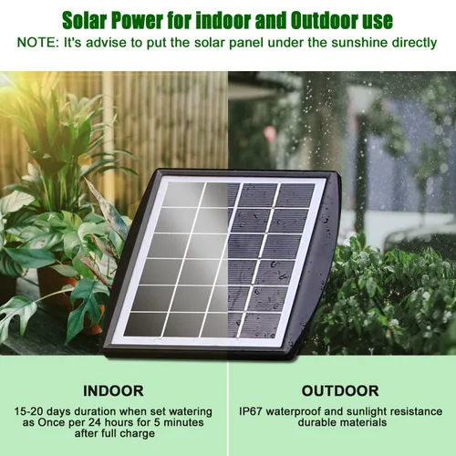 Miniatura 3 de JIYANG - Kit de riego automático solar por goteo, dispositivo de riego automático automático fácil de bricolaje compatible con plantas de macetas, 6