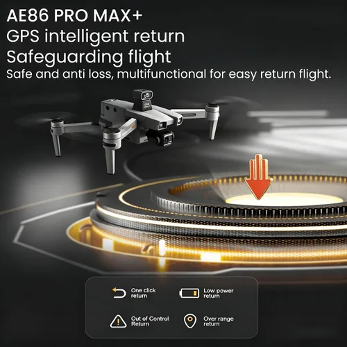 Miniatura 6 de AE86ProMax+Drones con cámara para adultos video 4K, pantalla táctil, control remoto para tableta y cardán mecánico de 3 ejes, transmisión digital