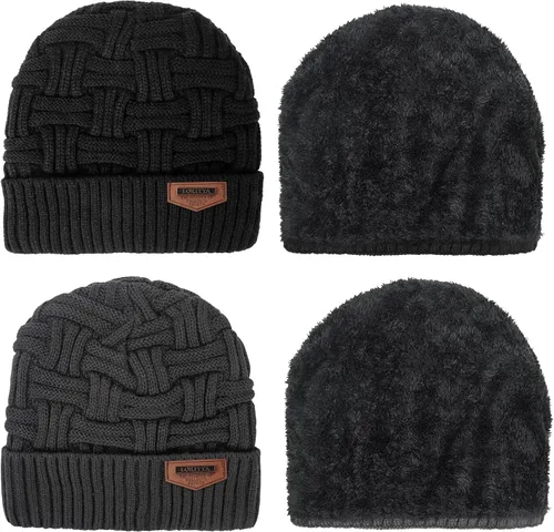 Miniatura 3 de Loritta Gorro de invierno cálido de punto grueso y holgado para hombre
