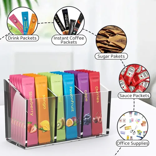 Miniatura 4 de Organizador de paquetes de bebidas, organizador magnético de paquetes de agua para refrigerador, contenedor acrílico premium para mezclas de bebidas
