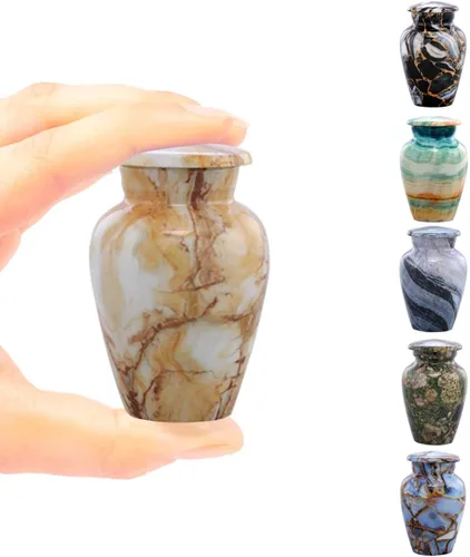 Miniatura 15 de Urnas de cremación conmemorativas para cenizas humanas Urna de cremación grande hecha a mano con acabado de mármol para adultos, urnas decorativas
