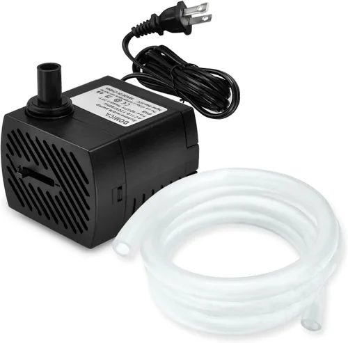 DOMICA Mini bomba de agua sumergible (80 GPH 4 W) con tubo de 2.2 pies para estanque, acuarios, pecera, hidroponía, fuente de mesa, fuente para