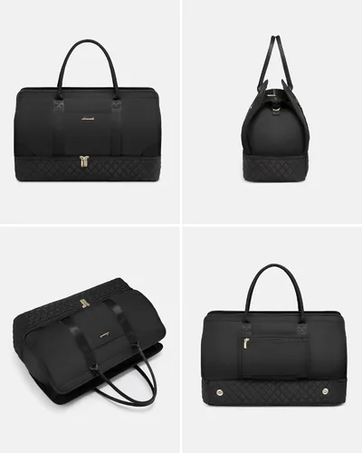 Miniatura 8 de Bolsas de fin de semana para mujer, bolsa de viaje, Negro -, Elegante