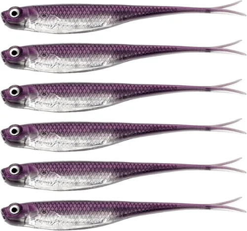 Miniatura 13 de QualyQualy 5 señuelos de pesca suaves de Swimbait, 6 unidades Jerk Shad Minnow Drop Shot Señuelo para Bass Bait Shad Señuelo suave Jerkbait para A-4#