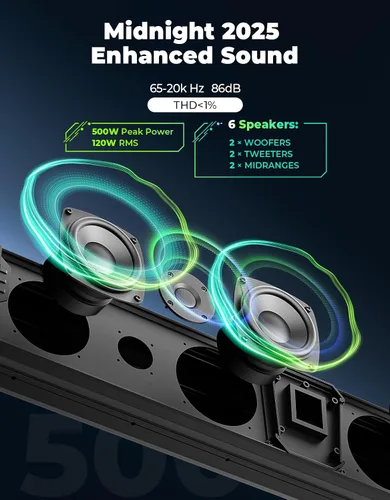Miniatura 2 de KEMIMOTO Barra de Sonido UTV Midnight 80 2025 de 32 pulgadas, Barra de Sonido para Carrito de Golf Resistente al Agua IP65, Altavoz ATV Bluetooth