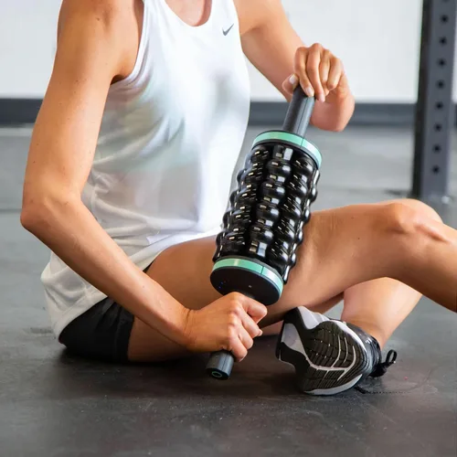 Miniatura 9 de Chirp Masajeador de percusión RPM – Masajeador muscular de tejido profundo y rodillo de espalda con base manos libres, rodillo masajeador de piernas