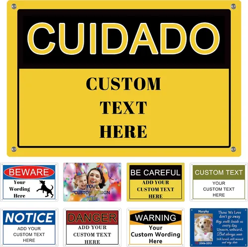 Miniatura 25 de Letreros personalizados de metal para exteriores, letrero personalizado para exteriores/interiores, letrero de metal personalizado de aluminio