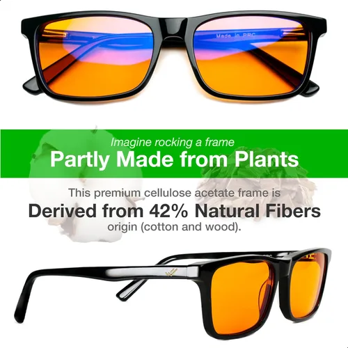 Miniatura 2 de Lentes de bloqueo de luz azul naranja para un mejor sueño – 99.5% acetato de alta calidad para mujeres y hombres – Gafas de juego ámbar