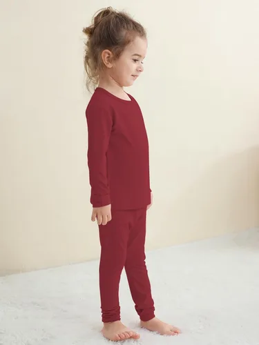 Miniatura 35 de GUISBY Conjunto de pijama de rayón de bambú para niños y niñas, ajuste cómodo, para uso diario, conjunto de pijama de 2 piezas