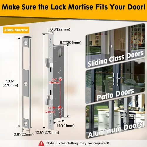 Miniatura 6 de Cerradura de puerta corrediza de vidrio, cerradura inteligente para puerta corrediza Eseesmart con teclado de código de huella dactilar, tarjeta