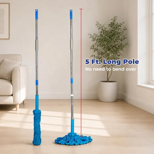 Miniatura 4 de EaseYourDay Trapeadores giratorios autoescurridores, escurrir con trinquete manos libres, mopa de microfibra con 1 repuesto adicional