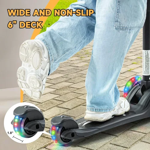 Miniatura 7 de GLAMUP Patinete para niños de 3 ruedas, manillar ajustable en altura para niños, sistema de inclinación para dirección y mecanismo de fácil plegado
