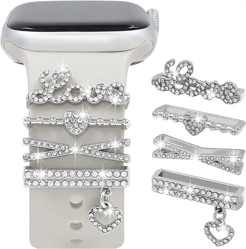 Miniatura 9 de Correas decorativas para anillo compatibles con correas de Apple Watch de 1.496 pulgadas, 1.575 pulgadas, 1.614 pulgadas, 1.654 pulgadas, 1.732