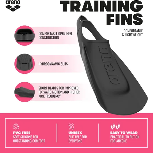 Miniatura 2 de Arena Aletas de natación unisex para adultos, ligeras y cómodas, para entrenamiento de natación para hombres y mujeres, aletas de pala corta