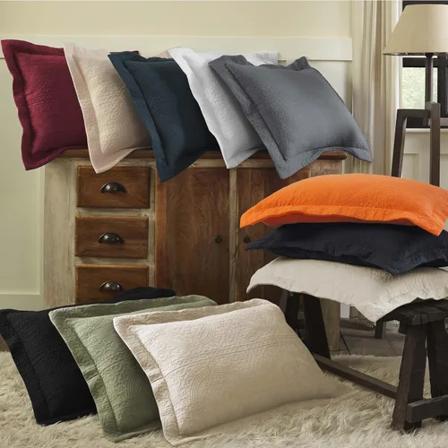 Miniatura 10 de Superior Juego de colcha de algodón con diseño de flor de lis, mantas cálidas, ropa de cama para todas las estaciones, decoración de dormitorio