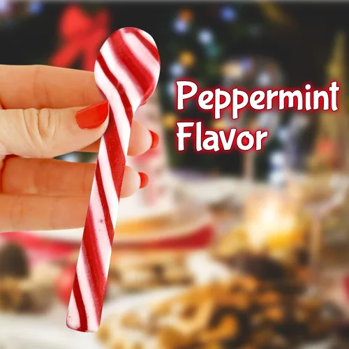 Miniatura 6 de Cucharas de bastón de caramelo de menta, sin colorantes, paquete de 12 cucharas de chocolate caliente con sabor a menta de Navidad envueltas