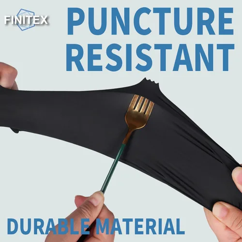 Miniatura 4 de FINITEX Guantes desechables de nitrilo negro para examen médico, 100/1000 unidades, 6.3 mil sin polvo, sin látex, guantes para alimentos Negro