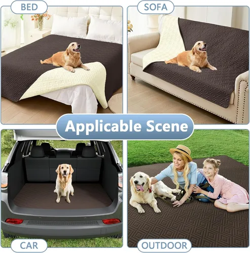 Miniatura 6 de hyha Manta impermeable para perros, funda suave para cama de perro, mantas para mascotas, funda impermeable para sofá y sillón para perros lavable