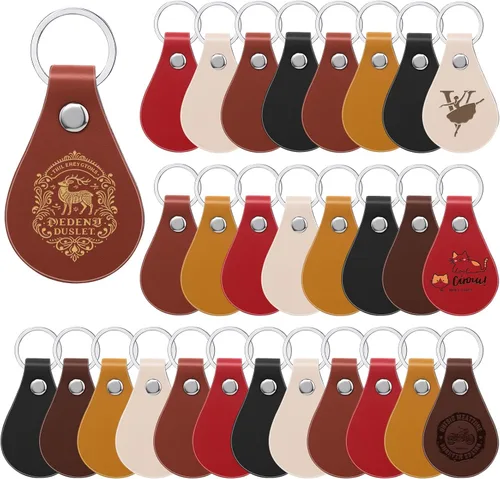 Kit de llavero de cuero multicolor para sellar manualidades de bricolaje para trabajo de cuero, Marrón 2