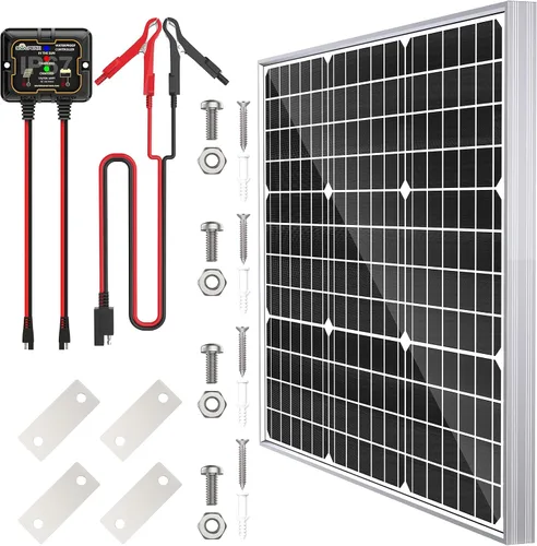 Miniatura 13 de SOLPERK Kit de panel solar de 10 W 12 V, cargador de batería solar impermeable + controlador MPPT inteligente + soporte de montaje ajustable