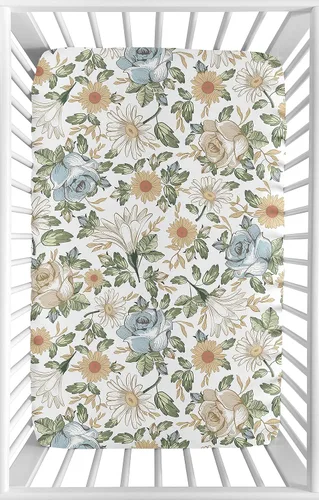 Miniatura 13 de Sweet Jojo Designs Sábanas bajeras para cuna (floral vintage de margaritas) para niñas, guardería infantil, habitación de niños pequeños