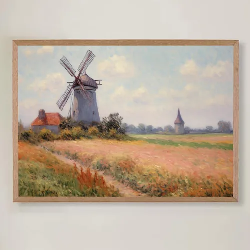 Miniatura 22 de BACKYMRJCART Arte de pared vintage de paisaje de campo de flores silvestres, paisaje, paisaje rústico, arte de pared, naturaleza, prado, pintura