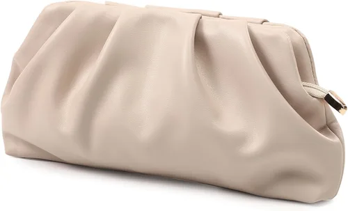 Miniatura 2 de Bolsa de noche para mujer, cartera tipo clutch con fruncidos, con cadena metálica desmontable, bolsa de hombro cruzada