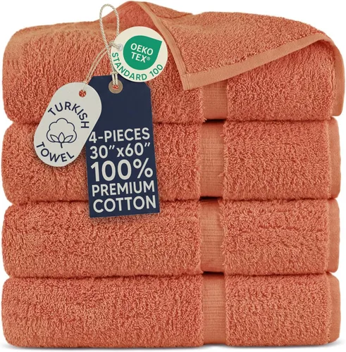 Miniatura 7 de Towel Bazaar Toallas Turcas de Algodón Premium Súper Suaves y Absorbentes (Juego de 2 Toallas de Baño Grandes, Blanco)