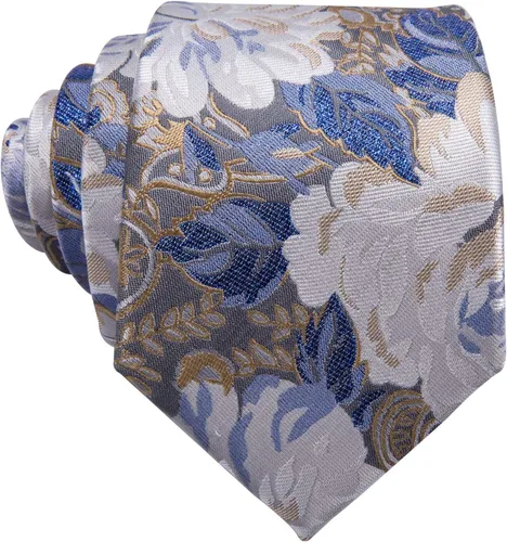 Miniatura 227 de Barry.Wang - Juego de corbata de seda para hombre, diseño de cachemira, pañuelo y gemelos de bolsillo