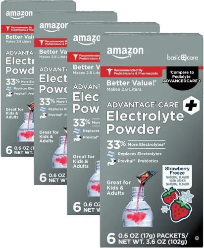 Miniatura 11 de Amazon Basic Care Advantage Care - Paquetes de electrolitos en polvo para rehidratación, Berry Frost, 6