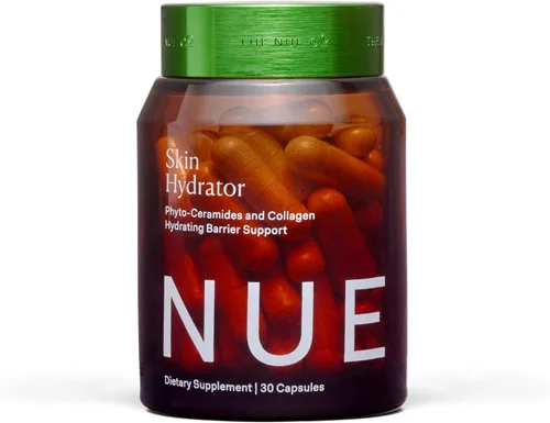The Nue Co. Suplemento HIDRATOR para la piel, contiene colágeno hidrolizado, aloe y ácido hialurónico, sin gluten, 30 cápsulas