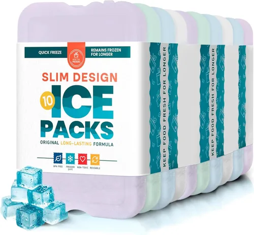 Miniatura 11 de Healthy Packers Paquete de hielo para lonchera – Paquetes de congelador – Paquete fresco original (juego de 5) Paquetes de hielo delgados