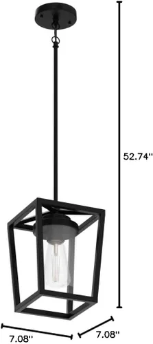 Miniatura 11 de Lámpara colgante ligera para casa de campo o para isla de cocina, moderna, lámpara tipo araña, lámpara cuadrada colgante, ligera, para techo