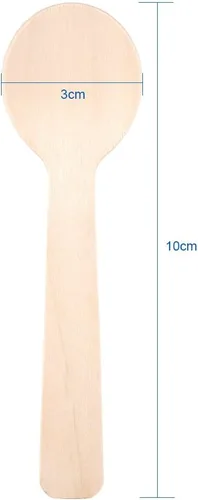 Miniatura 8 de Cucharas desechables de madera, 100 unidades, ecológicas, compostables, biodegradables, para helado, para cocinar, servir utensilios de cocina
