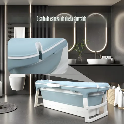 Miniatura 5 de Bañera plegable de 58/56/50/46 pulgadas, bañera portátil grande, bañera plegable independiente para adultos, bañera plegable para ducha, baño