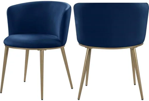 Miniatura 9 de Meridian Furniture Skylar Collection Modern Silla de comedor tapizada contemporánea con respaldo redondeado y patas de hierro resistentes, juego