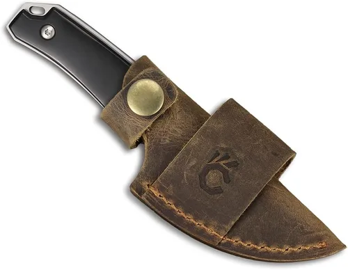 Miniatura 6 de Cool Hand Cuchillo de transporte horizontal de 5.98 pulgadas, cuchillos de caza de supervivencia compactos de espiga completa, funda de cuero