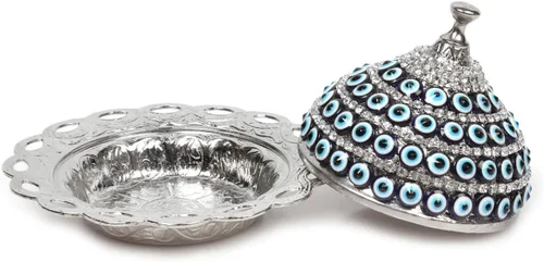 Miniatura 3 de Alisveristime Evil Eye - Azucarero de aleación de zinc con tapa (plata)