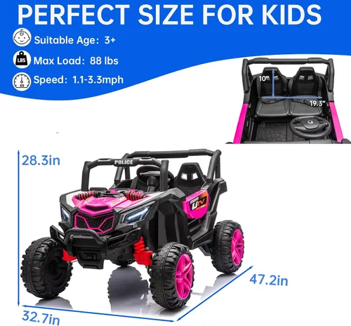 Miniatura 2 de Juguetes de Montar de 24V 4x4 Buggy de Montar con Control Remoto Alimentado por Batería Carro Eléctrico para Niños Vehículos Todo Terreno Lado a