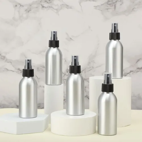 Miniatura 5 de Irenare 24 botellas pequeñas de aerosol, botellas de aluminio de niebla fina, almacenamiento de aceite esencial de metal a granel para tóner