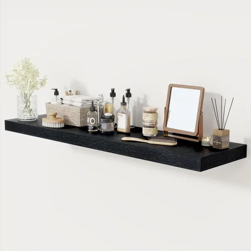 Miniatura 47 de Fun Memories - Estante flotante de 12 pulgadas, estantes de pared de madera rústica para decoración de pared y almacenamiento, estante flotante