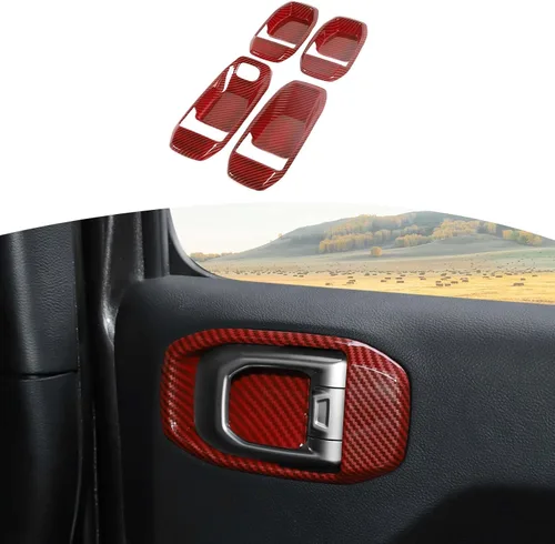 Miniatura 13 de RT-TCZ para Wrangler JL Tapa de Manija Interior de Puerta Cubierta de Cuenco para Jeep Wrangler JL JLU Gladiator JT 2018 en Adelante Accesorios