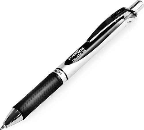 Miniatura 3 de Pentel EnerGel XM BL77 - Bolígrafo retráctil de tinta de gel líquido, 0.028 in, 54% reciclado, tinta negra, paquete de 12 en embalaje de regalo