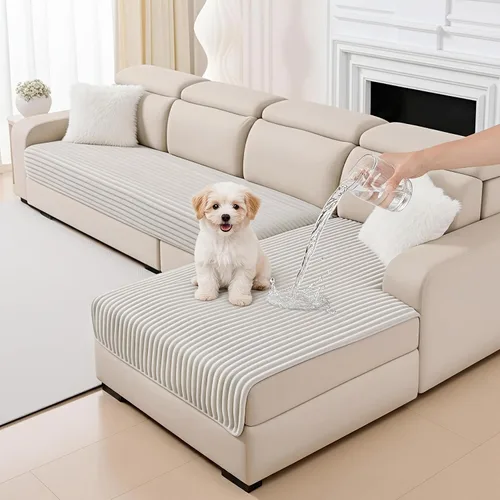 Miniatura 15 de MYSKY HOME Fundas de sofá para sofá seccional, funda de sofá en forma de L, fundas de sofá 100% impermeables para perros, funda de sofá modular