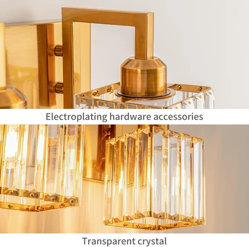Miniatura 5 de Moderna lámpara de cristal para pared/tocador de baño, de 5 luces, color cromo Oro torcido