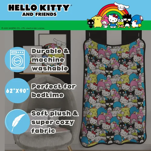 Miniatura 3 de Coleccionables Hello Kitty & Friends Ropa de cama Manta súper suave y acogedora, 62 in x 90 in, (Producto oficialmente licenciado) de Franco Hello