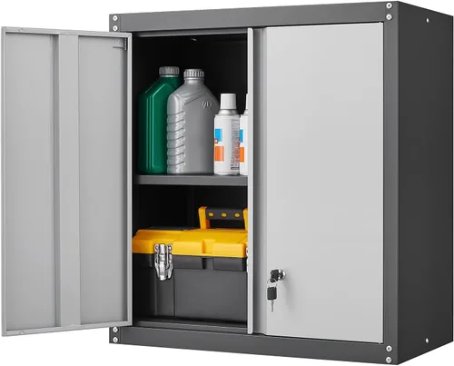 Miniatura 12 de LUCYPAL Armarios de almacenamiento de metal con 2 puertas y asa, gabinete de almacenamiento con bloqueo de acero con estantes ajustables, gabinete