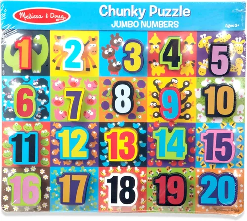 Miniatura 6 de Melissa & Doug – Rompecabezas de madera de piezas grandes de números jumbo (20 piezas)