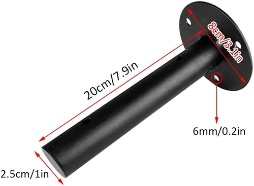 Miniatura 2 de Soporte de tubo de hierro flotante oculto, soporte de estante de tubo redondo de pared, soportes para estanterías de bricolaje, resistencia de 88