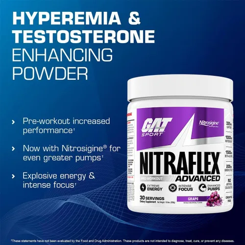 Miniatura 2 de GAT SPORT, Nitraflex Advanced Pre-Workout Powder, aumenta el flujo sanguíneo, aumenta la fuerza y la energía, mejora el rendimiento del ejercicio